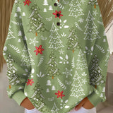 ハイディ | 緑のクリスマスセーターとモミの木
