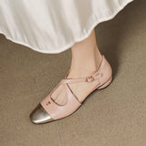 アステル™ クロスストラップ ローヒールパンプス